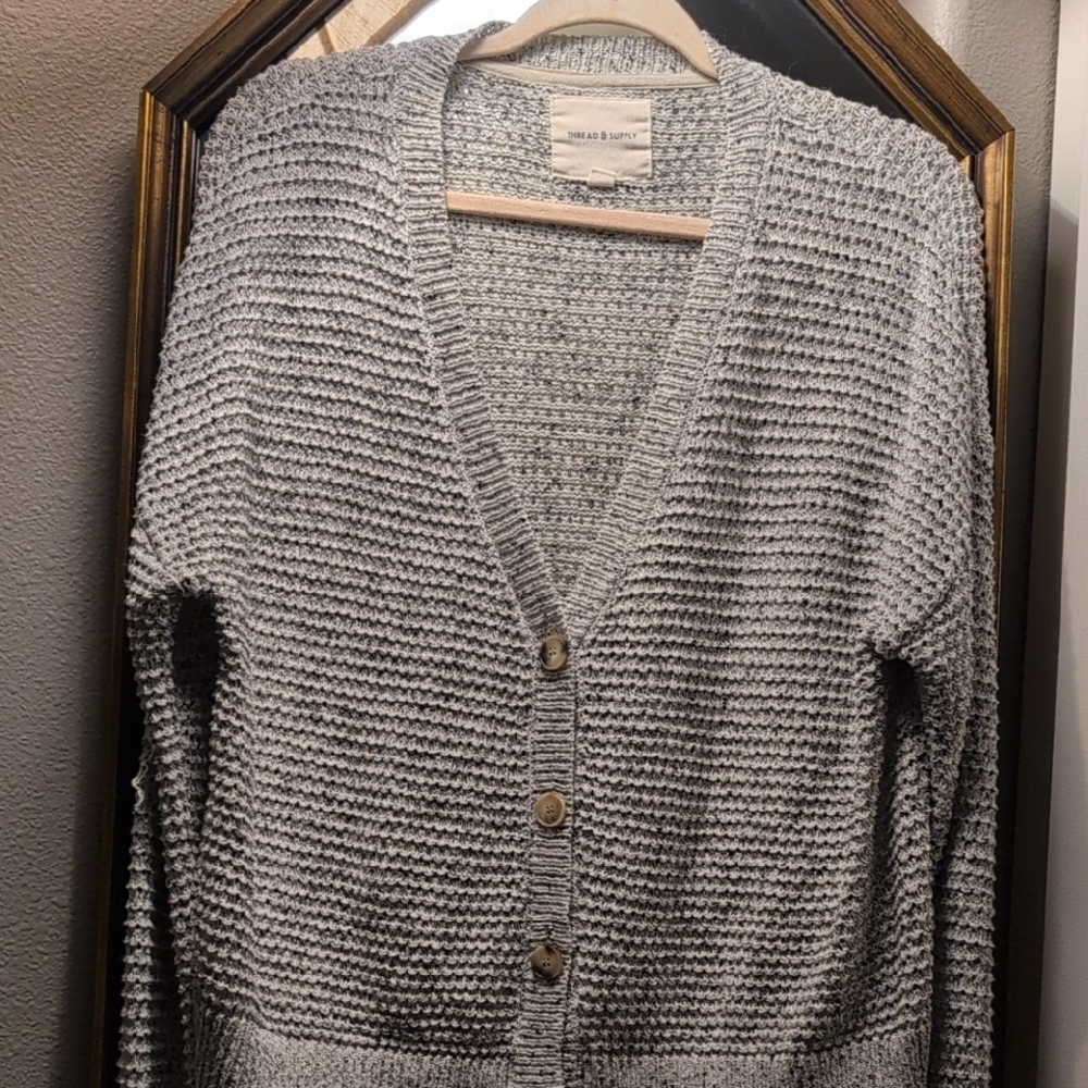 Thread & Supply Gray Knit Cardigan